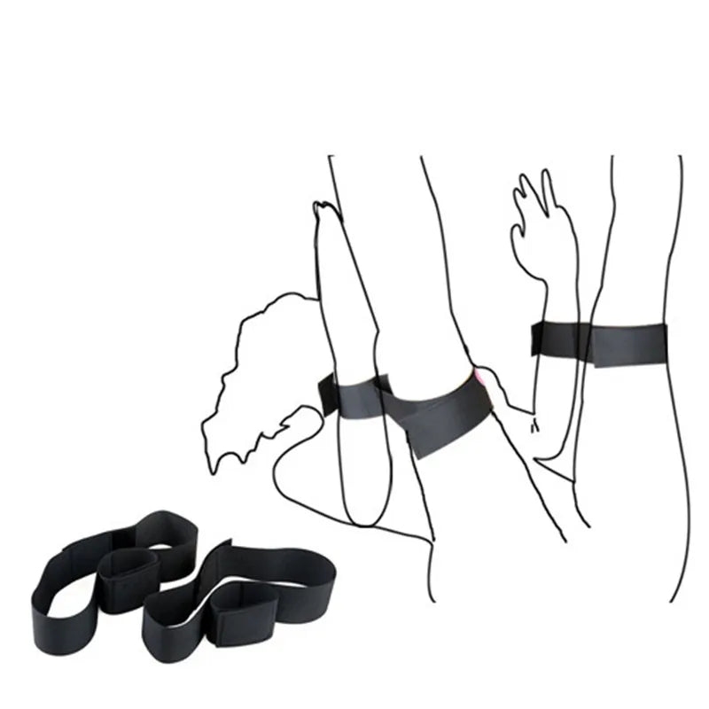 Adults Erotic Bondage Bed Games Sex Equipment Set of Nylon Restraints Handcuffs Ankle Cuffs for Fetish Bdsm Slave Role Play Toys