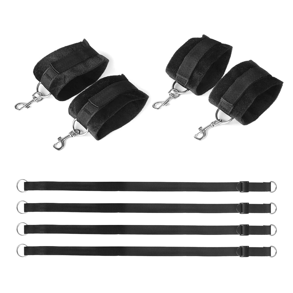 Multi-function Bed Bondage Straps Binding on The Bed Soft 4 Cuffs Different Scenarios Restraints Bondage Play Tools For Couples