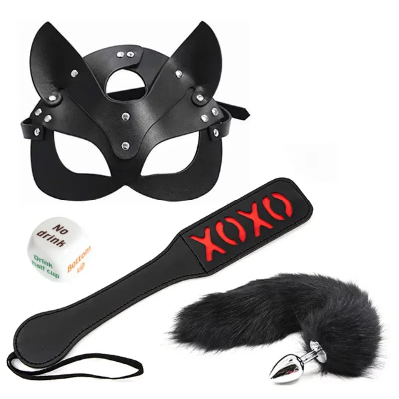BDSM Bondage Kit for Couples Erotic Sex Toys with Slave Collars Obedience Handcuffs Bandage Restraints for Master And Adult Game