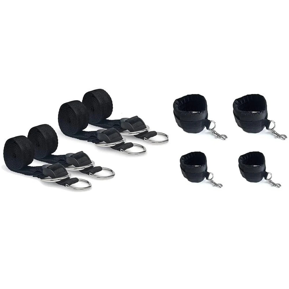 Sex Bed Bondage Set BDSM Handcuffs Ankle Restraints Adult Sex Games Bondage Bed Straps Erotic SM Sex Toys For Women Couples Cuff