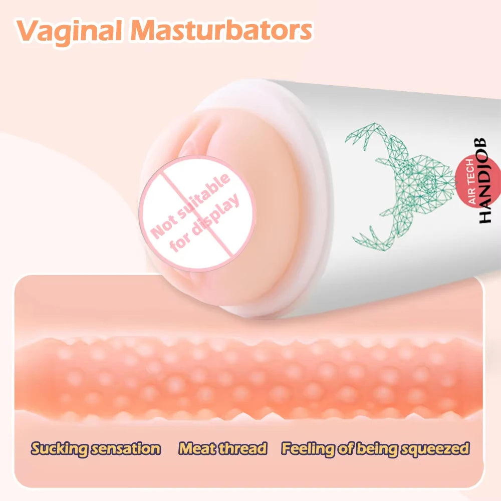 Realistic Vagina Sex Toys Scrotum Stimulator Safe Silicone Vaginal Male Masturbator Soft Pocket Pussy Male Sex Toy JoinJJtoy