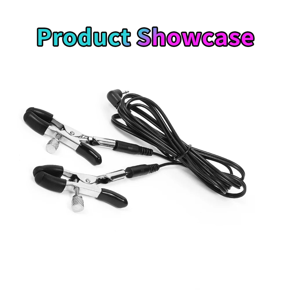 Sex Toy Electric Shock Nipples Clamps Breast Massager Stimulator BDSM Toys Clitoris Clips Adult Toy For Couple Gay Masturbator