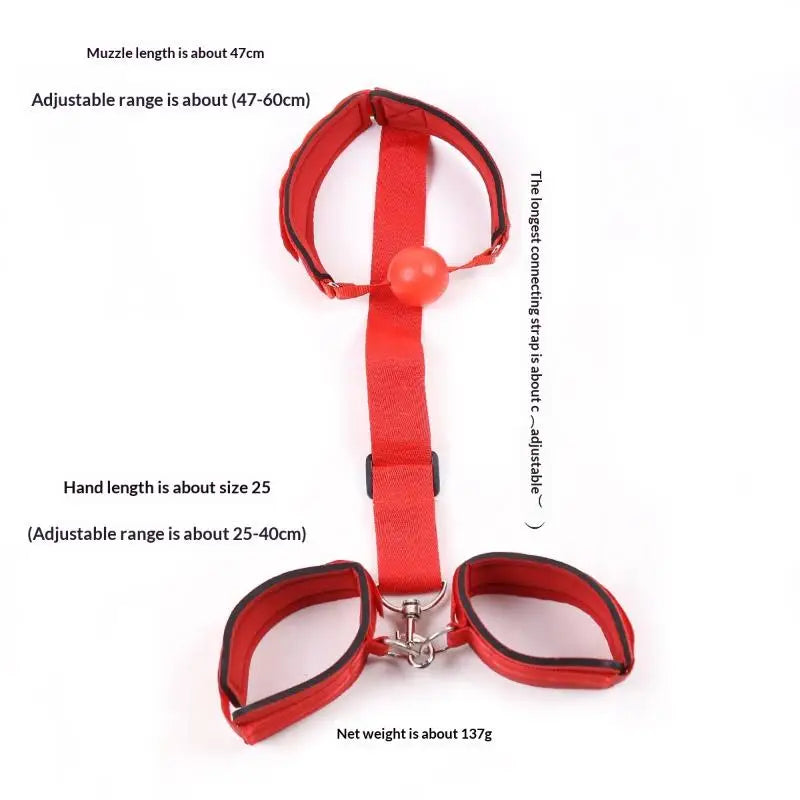 textureComplete Bondage Set Handcuffs Cuffs Strap Whip Rope Mouth Gag Adult Sex Toys for Couples Bedroom Erotic Game