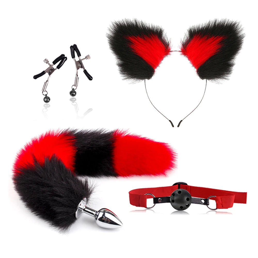 BDSM Bondage Kit for Couples Erotic Sex Toys with Slave Collars Obedience Handcuffs Bandage Restraints for Master And Adult Game