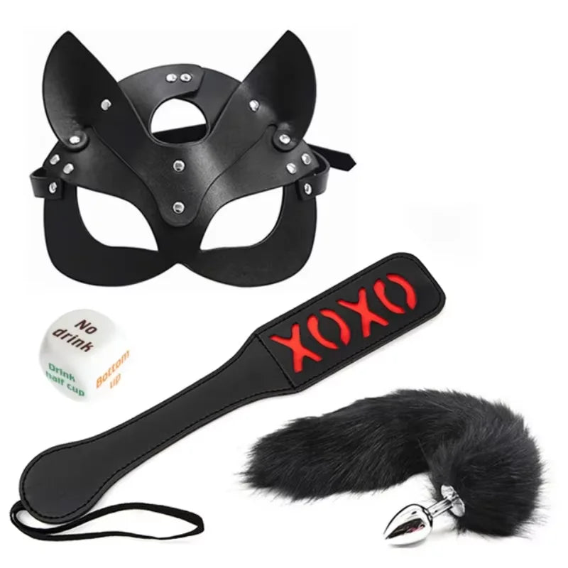 BDSM Bondage Kit for Couples Erotic Sex Toys with Slave Collars Obedience Handcuffs Bandage Restraints for Master And Adult Game