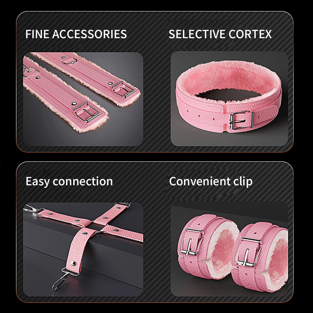 BDSM Adjustable Straps Bed Restraints Sex Bondage Kit For Couple Handcuffs Ankle Cuffs With Bondage Set SM Adult Games Sex Toys