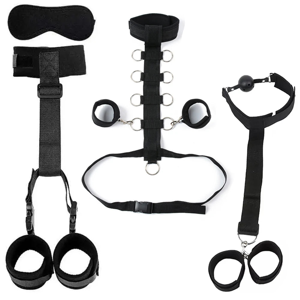 SM Bdsm Handcuffs Fetish Bdsm Kit Bondage Restraint Gag Tape Rope Collar Adult Sextoy Cosplay Erotic Sex Toys for Couple Women