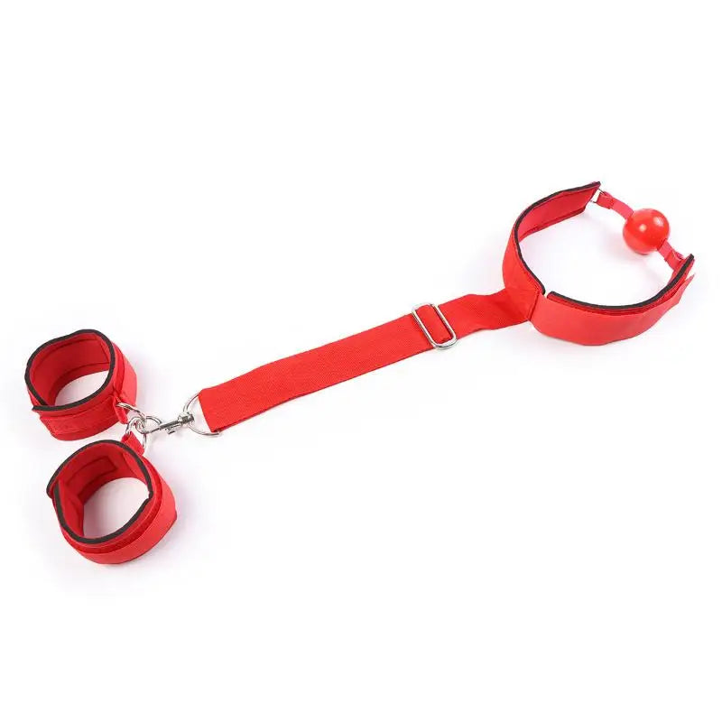 textureComplete Bondage Set Handcuffs Cuffs Strap Whip Rope Mouth Gag Adult Sex Toys for Couples Bedroom Erotic Game