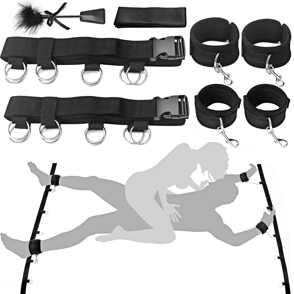 Bdsm Restraints Bondage Rope Open Leg Erotic Sex Toys Ankle Leather Handcuffs Sex Product Adult Games For Woman Female Couples