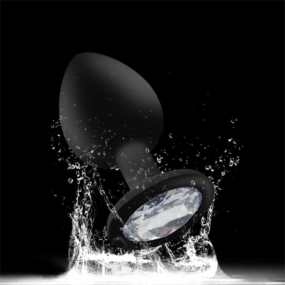 Sex Toy for Women Men Couples Metal Anal Plug Set with Diamond Design 3 Sizes S/M/L Smooth Surface Body Safe Adult Products