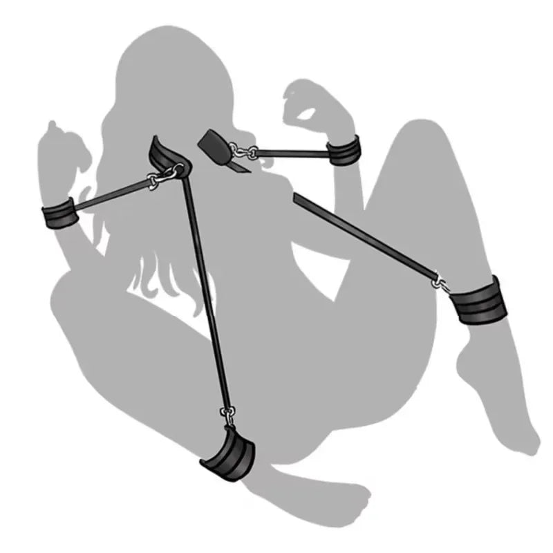 Couple Bondage Game Velcro Bed Sensual Restraints Gear Sexual Position Fixing Strap Escape-Proof BDSM Bondage Kit for Beginners