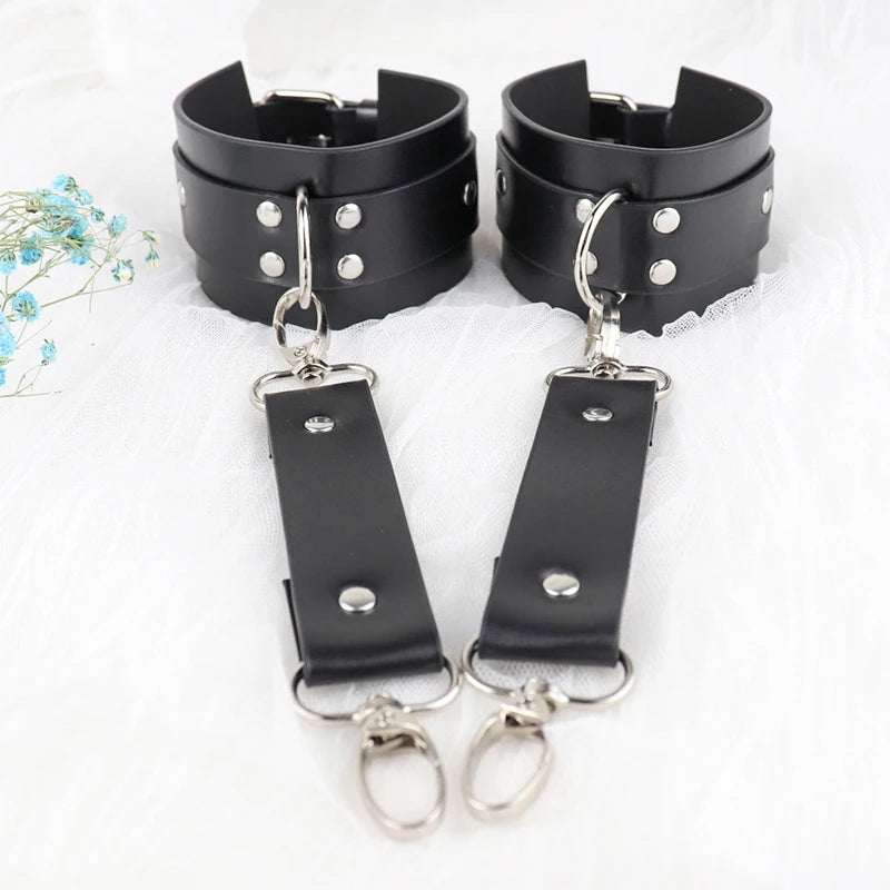 Bdsm Bondage Leg Harness Garter Belt Erotic Lingerie Women Body Garters Gothic Lenceria Mujer Sexy Bow PU Leather Harness Belts