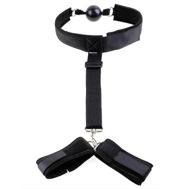 Adult Bondage Gear SM Back Handcuff Restraint Set Mouth Gag Slave Play Sextoy Bondage Kit for Adult Gear Adult Couple Woman 18+