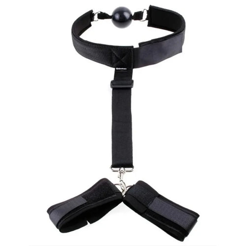 Adult Bondage Gear SM Back Handcuff Restraint Set Mouth Gag Slave Play Sextoy Bondage Kit for Adult Gear Adult Couple Woman 18+