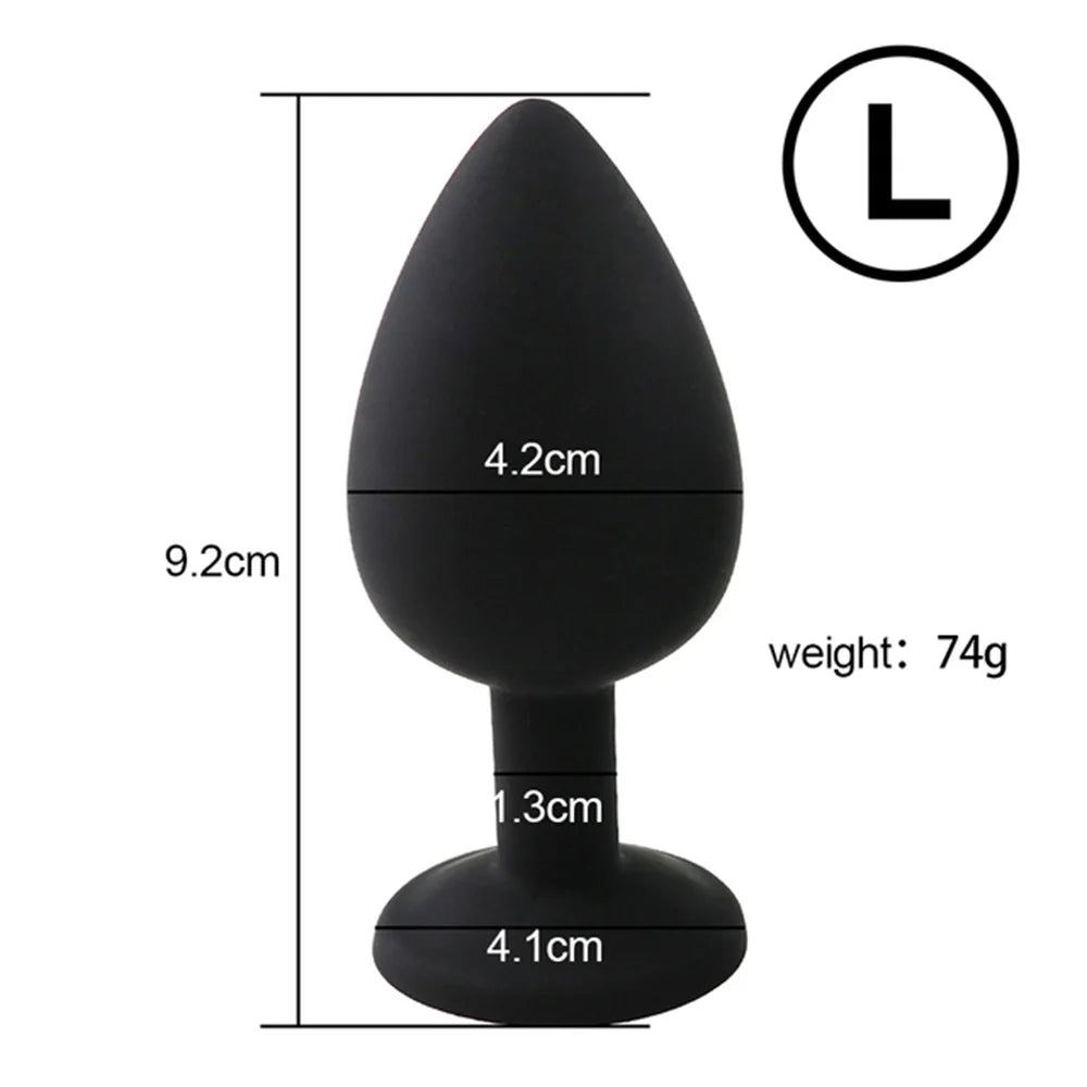 Sex Toy for Women Men Couples Metal Anal Plug Set with Diamond Design 3 Sizes S/M/L Smooth Surface Body Safe Adult Products