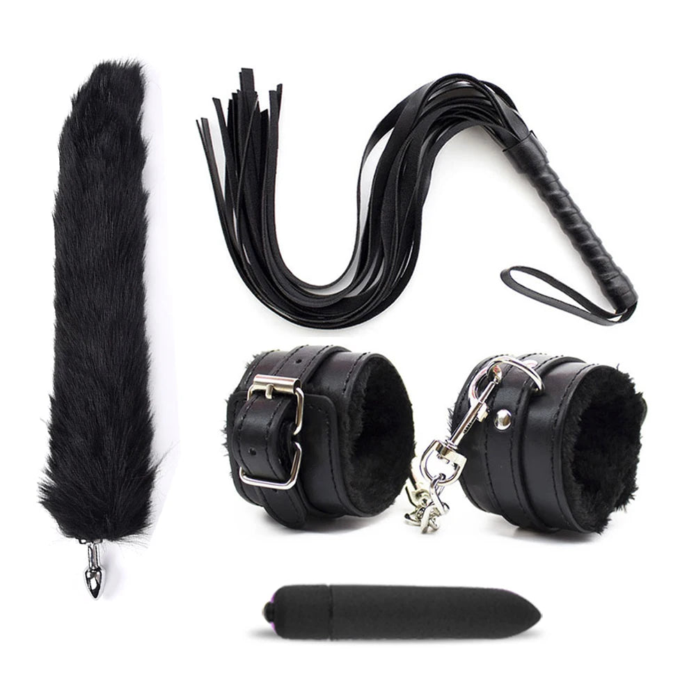 BDSM Bondage Kit for Couples Erotic Sex Toys with Slave Collars Obedience Handcuffs Bandage Restraints for Master And Adult Game