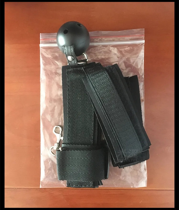 Adult Bondage Gear SM Back Handcuff Restraint Set Mouth Gag Slave Play Sextoy Bondage Kit for Adult Gear Adult Couple Woman 18+