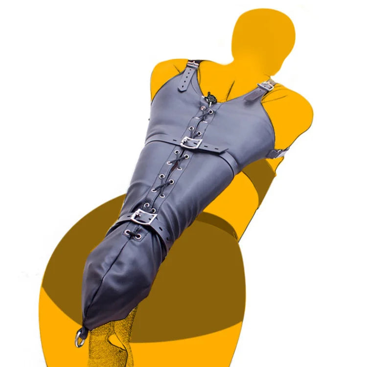 bondage leather glove Zipper Single Glove Armbinder with Over Shoulder Straps Sexy Full Sleeve One Arm Binder Bondage Restraint