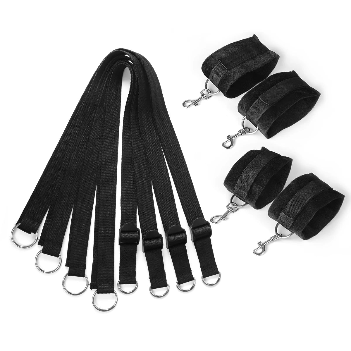 Multi-function Bed Bondage Straps Binding on The Bed Soft 4 Cuffs Different Scenarios Restraints Bondage Play Tools For Couples