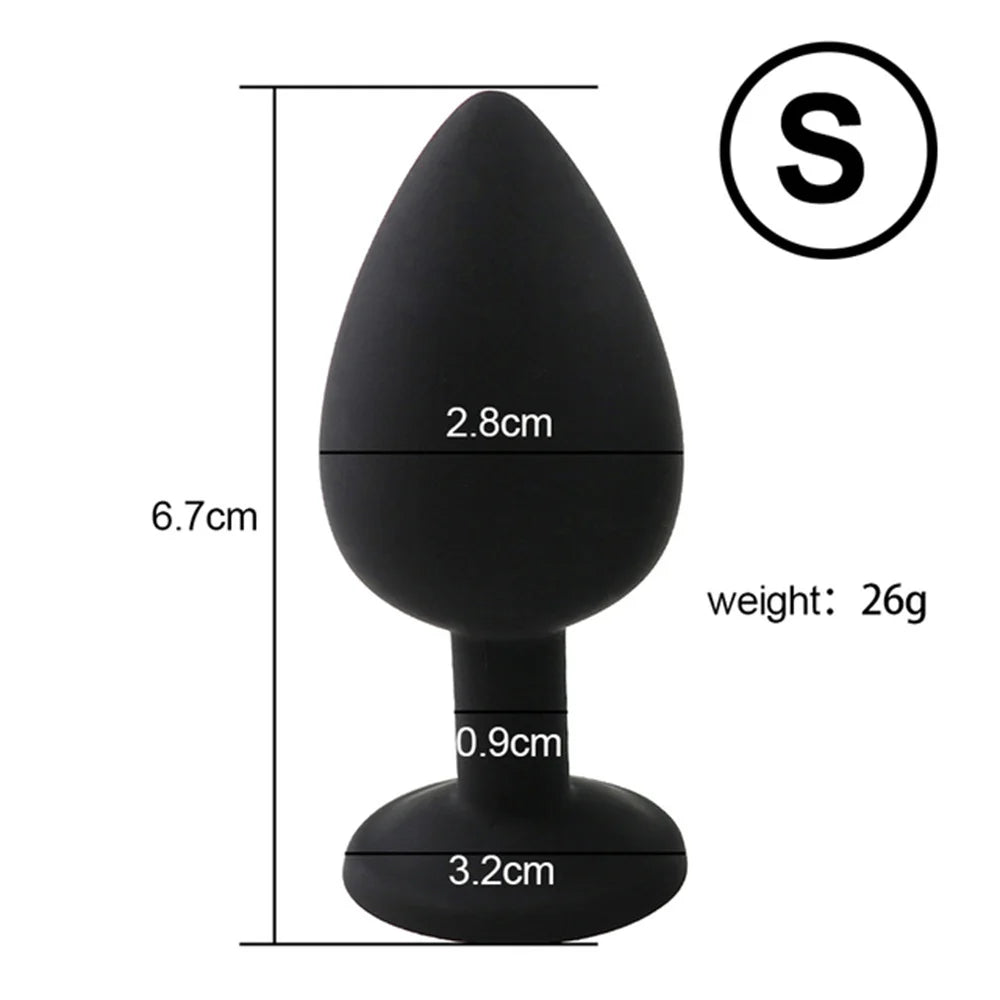 Sex Toy for Women Men Couples Metal Anal Plug Set with Diamond Design 3 Sizes S/M/L Smooth Surface Body Safe Adult Products